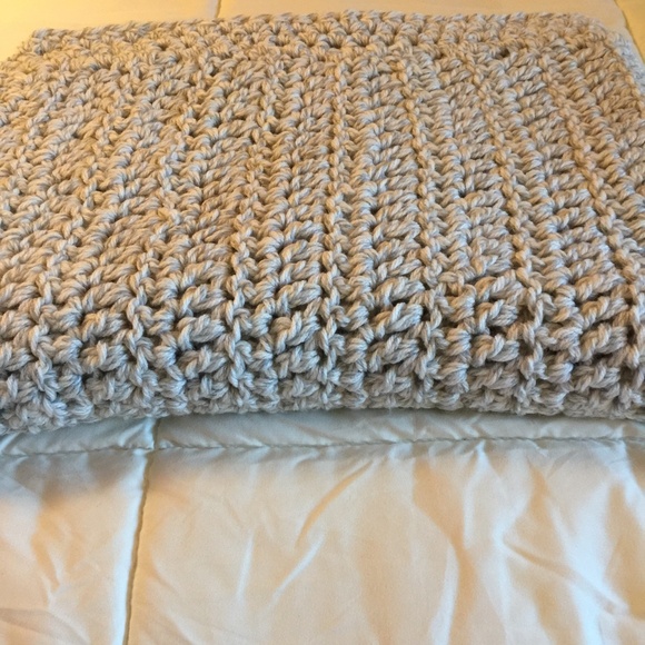 Crocheted Grey Handmade Baby Blanket 361/2 x 52” NWT or Lap Blanket. - Picture 1 of 1